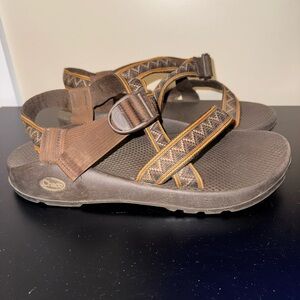 Chaco Dark Brown Sandals with Geometric Straps